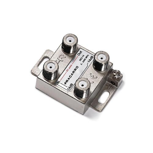 DE2-14 DERIVATORE VERTICALE A 2 VIE CON ATTENUAZIONE 14DB E CONNETTORE F IN BANDA TV E SATELLITE (5-2400MHZ)