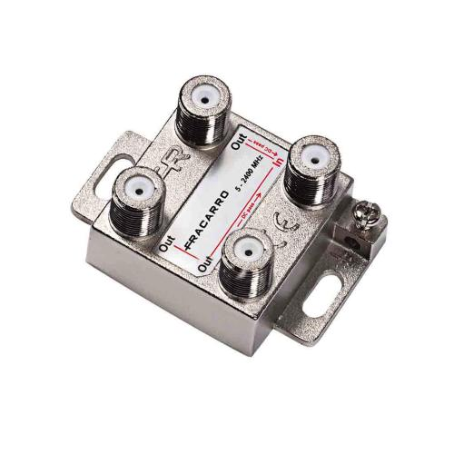 DE2-18 DERIVATORE VERTICALE A 2 VIE CON ATTENUAZIONE 18DB E CONNETTORE F IN BANDA TV E SATELLITE (5-2400MHZ)