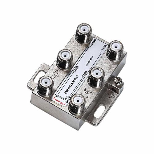 DE4-22 DERIVATORE VERTICALE A 4 VIE CON ATTENUAZIONE 22DB E CONNETTORE F IN BANDA TV E SATELLITE (5-2400MHZ)