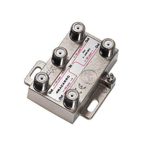 PA4 PARTITORE VERTICALE A 4 VIE CON CONNETTORE F IN BANDA TV E SATELLITE (5-2400MHZ)