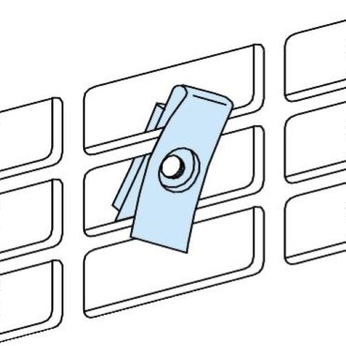 DADI A CLIP PER PIASTRA DI FONDO PREFORATA - M6 - KIT 20PZ