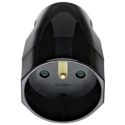 PRESA 2P+T 16A FRANCESE ASSIALE NERO