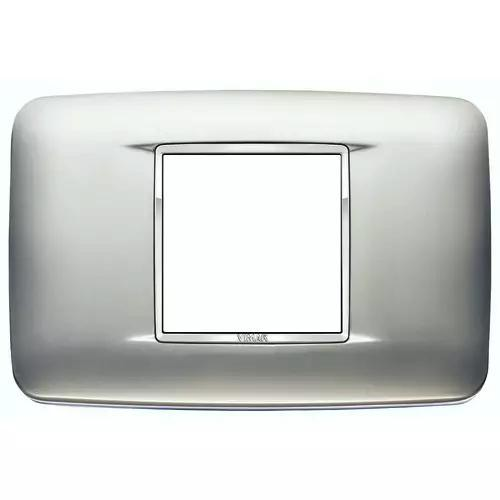 VIMAR EIKON - PLACCA ROUND 2M CENTRALI CROMO SATI