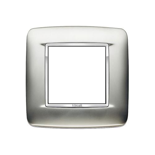 VIMAR EIKON - PLACCA ROUND 2M CROMO SATINATO