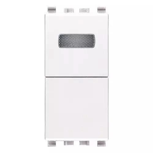 VIMAR EIKON - PULSANTE 1P NO 10A + SPIA ARANCIO BIANCO