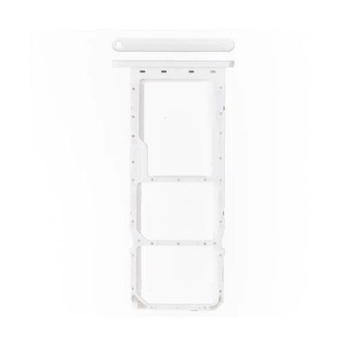 CARRELLO PORTA LETTORE DUAL SIM MICRO SD CARD READER PER SAMSUNG A30S A307F WHITE BIANCO