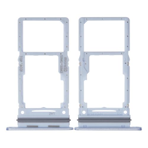 CARRELLO PORTA LETTORE DUAL SIM MICRO SD CARD READER PER SAMSUNG A33 5G A336B BLU BLUE CELESTE AZZURRO