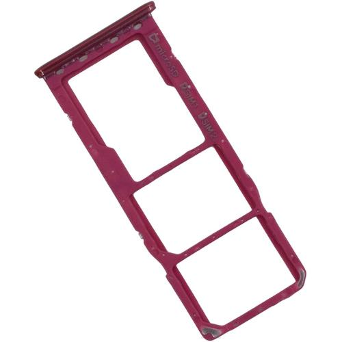 CARRELLO PORTA LETTORE DUAL SIM MICRO SD CARD READER PER SAMSUNG A750F A7 2018 PINK ROSA