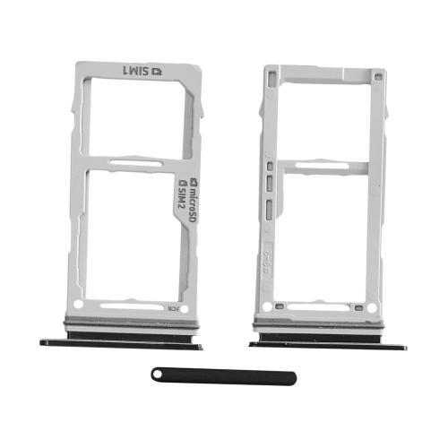 CARRELLO PORTA LETTORE DUAL SIM MICRO SD CARD READER SAMSUNG PER G970F S10E NERO BLACK