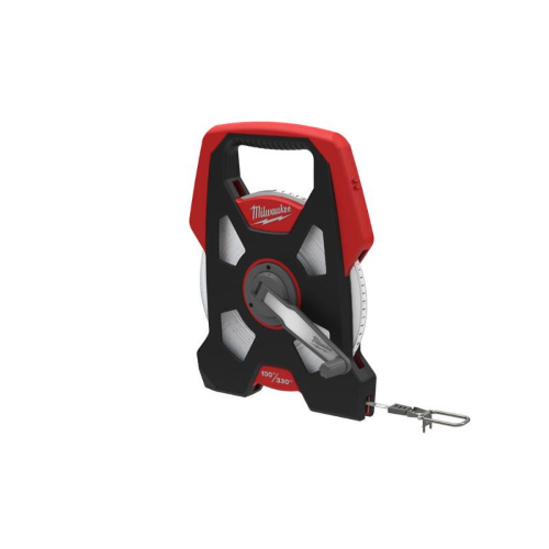 OPEN REEL - ROTELLA METRICA CON CASSA APERTA RINFORZATA IN METALLO E NASTRO IN ACCIAIO RIVESTITO IN NYLON - 100 M - MILWAUKEE