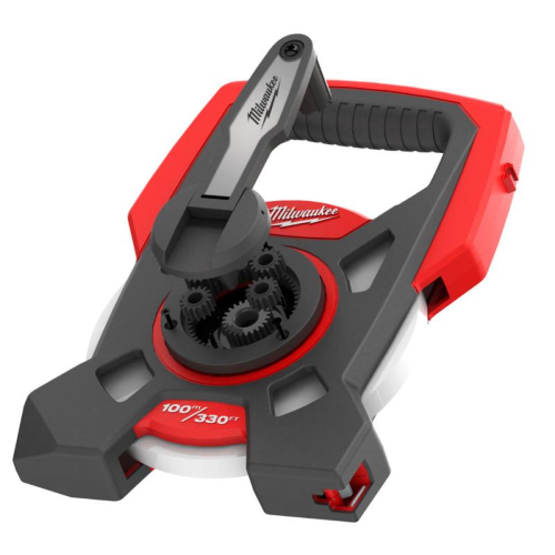 OPEN REEL - ROTELLA METRICA CON CASSA APERTA RINFORZATA IN METALLO E NASTRO IN ACCIAIO RIVESTITO IN NYLON - 100 M - MILWAUKEE