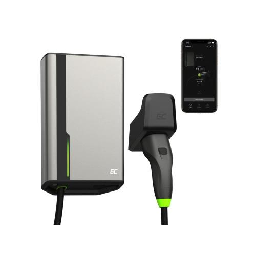 GREEN CELL HABUDEN SMART EV CHARGING STATION WALLBOX 22KW 32A CON CAVO TIPO 2 7,5M