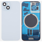 BACK COVER + PIASTRA METALLICA + VETRO CAMERA PER APPLE IPHONE 15 SCOCCA VETRO COPRIBATTERIA POSTERIORE BLU