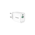 CARICATORE ADATTATORE UNIVERSALE VULTECH CC33-1C1A 1 PORTA TYPE-C PD30+ 1 PORTA USB QC3.0 GAN PPS 33W- BIANCO DIMENSIONI COMPATTE