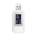 TESTER POWER TENSIONE CORRENTE MULTIFUNZIONE 2 IN 1 VOLTIMETRO AMPEROMETRO SCHERMO USB-A DC4-30V KWS-MX18L BIANCO