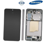 TOUCH SCREEN SCHERMO ORIGINALE SERVICE PACK PER SAMSUNG GALAXY S25 5G S931B SILVER SHADOW GRAY CON FRAME VETRO LCD DISPLAY GH82-36329A