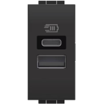 CARICATORE USB TIPO A+C 1M BTICINO LIVING LIGHT - ANTRACITE