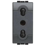 PRESA BIPASSO 2P+T 10/16A BTICINO LIVING LIGHT - ANTRACITE