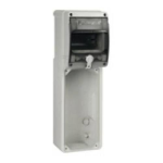 TOPTER QUADRO DA PARETE CON PORTELLA TRASPARENTE 5 MODULI DIN PER 1 PRESA INTERBLOCCATA IP66