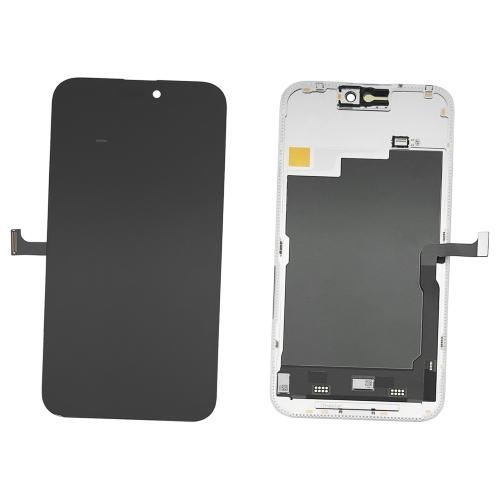 DISPLAY LCD DD HARD OLED COF PER APPLE IPHONE 15 PRO MAX TOUCH SCREEN VETRO SCHERMO FRAME NERO