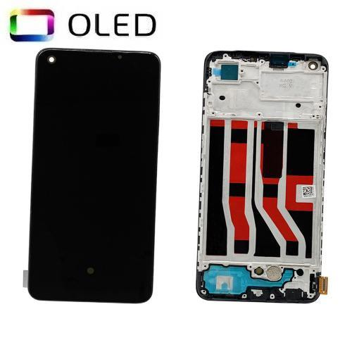 DISPLAY LCD OLED PER OPPO A74 4G CPH2219 / F19 CPH2219 TOUCH SCREEN SCHERMO VETRO CON FRAME NERO @@@ USATO SENZA PELLICOLE @@@