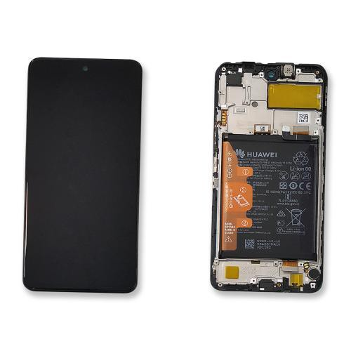 TOUCH SCREEN SCHERMO ORIGINALE PER HUAWEI P SMART 2021 VETRO LCD DISPLAY CON FRAME NERO SERVICE PACK 02354ADC 02354FBJ