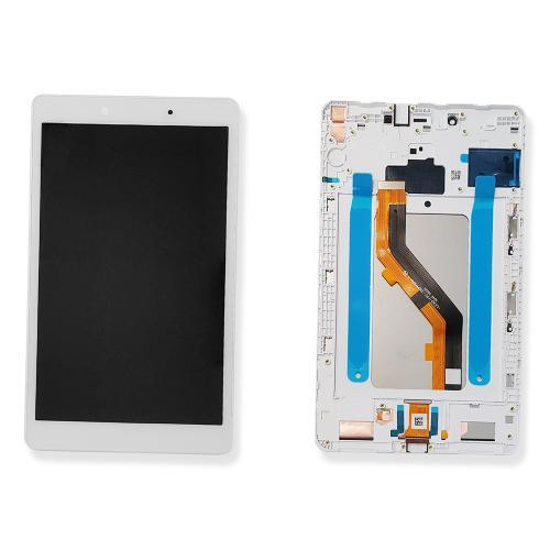 TOUCH SCREEN SCHERMO ORIGINALE PER SAMSUNG TAB A 8.0 T290 VETRO LCD DISPLAY BIANCO SERVICE MACK CON FRAME