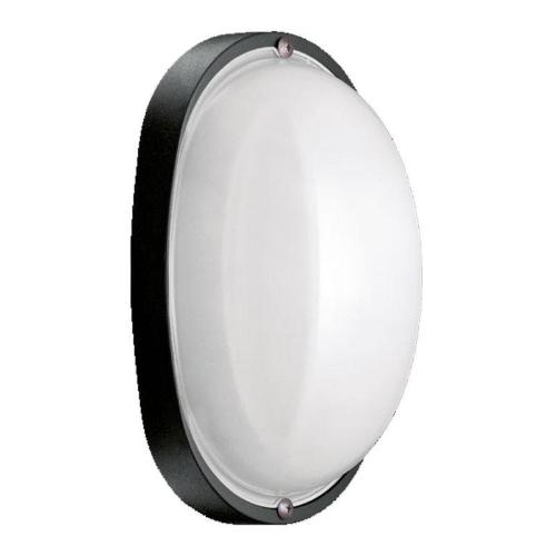 PRIMA OVALE DIFFUSORE VETRO SATINATO D.250 E27 NERO
