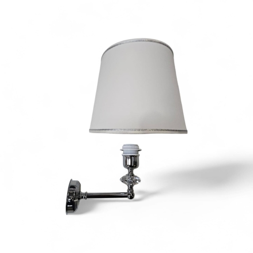 APPLIQUE TONDA BIANCA BRACCIO CROMO CON VETRO 1LUCE E27 (STYAPCROMO)