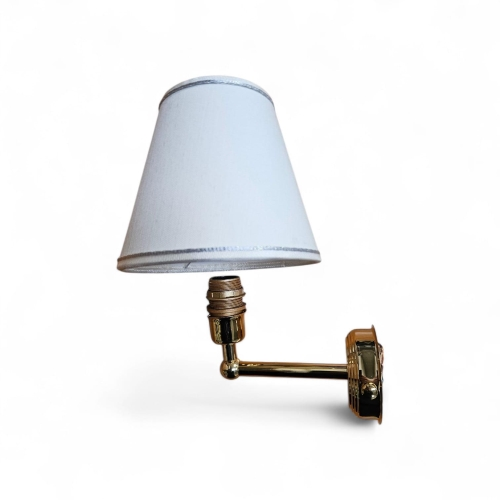 APPLIQUE TONDA CUFFIA BIANCA D14/8 BRACCIO ORO 13CM