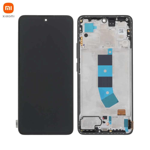 TOUCH SCREEN LCD SCHERMO ORIGINALE SERVICE PACK PER XIAOMI REDMI NOTE 13 4G 2024 NERO BLACK TARNISH VETRO DISPLAY CON FRAME 56000400N700