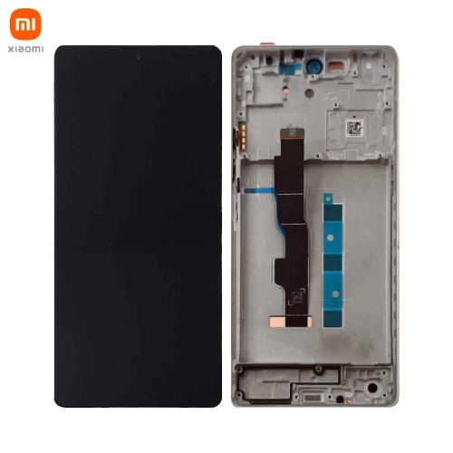 TOUCH SCREEN LCD SCHERMO ORIGINALE SERVICE PACK PER XIAOMI REDMI NOTE 13 5G 2024 BIANCO / ARTIC WHITE VETRO DISPLAY CON FRAME 5600040N1700