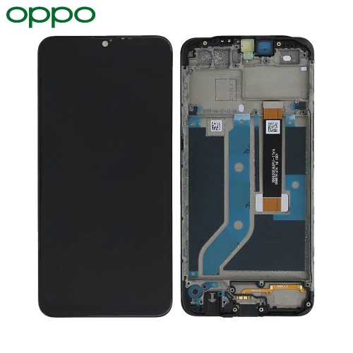 OPPO DISPLAY A12 CPH2077 CPH2083 CON FRAME BLACK SERVICE PACK