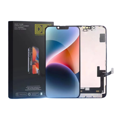 DISPLAY LCD DD SOFT OLED PER APPLE IPHONE 14 TOUCH SCREEN VETRO SCHERMO FRAME NERO (IC Intercambiabile)
