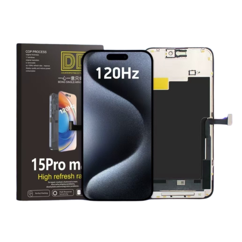 DISPLAY LCD DD SOFT OLED PER APPLE IPHONE 15 PRO MAX TOUCH SCREEN VETRO SCHERMO FRAME NERO (IC Intercambiabile)