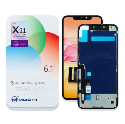 DISPLAY LCD MOSHI HD INCELL PER APPLE IPHONE 11 TOUCH SCREEN VETRO SCHERMO FRAME NERO ( IC INTERCAMBIABILE )