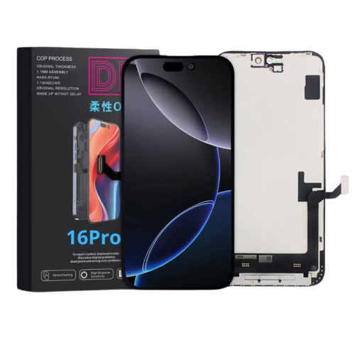 DISPLAY LCD DD HARD OLED PER APPLE IPHONE 16 PRO TOUCH SCREEN VETRO SCHERMO FRAME NERO