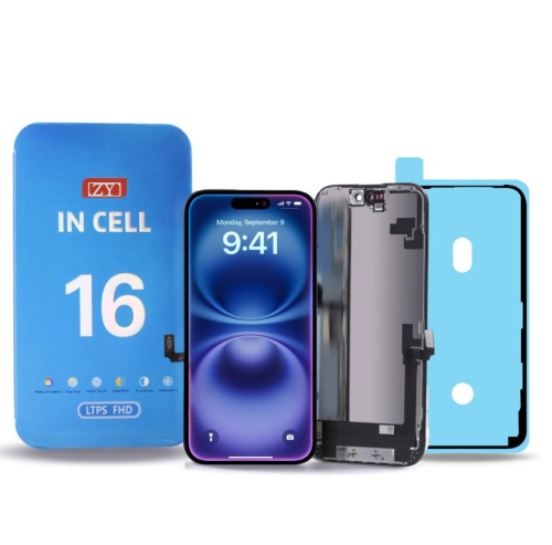 DISPLAY LCD ZY COF FHD INCELL PER APPLE IPHONE 16E TOUCH SCREEN VETRO SCHERMO FRAME NERO(IC INTERCAMBIABILE)