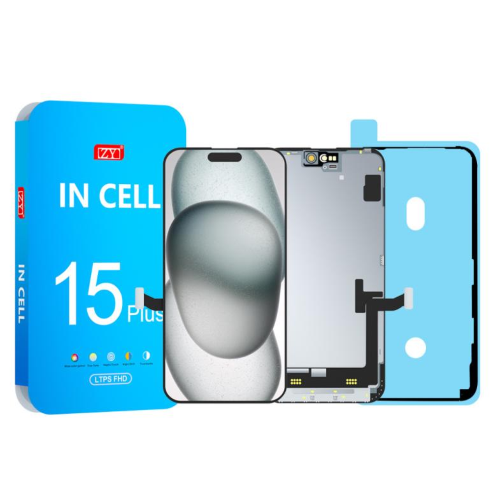 DISPLAY LCD ZY COF FHD INCELL PER APPLE IPHONE 15 PLUS TOUCH SCREEN VETRO SCHERMO FRAME NERO (IC INTERCAMBIABILE)