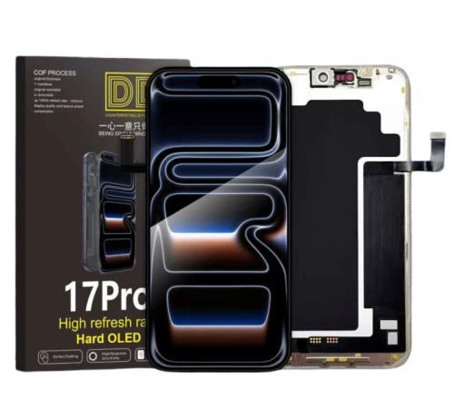 DISPLAY LCD DD HARD OLED PER APPLE IPHONE 17 PRO TOUCH SCREEN VETRO SCHERMO FRAME NERO (IC Intercambiabile)