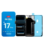 DISPLAY LCD ZY COF FHD INCELL PER APPLE IPHONE 17 PRO TOUCH SCREEN VETRO SCHERMO FRAME NERO(IC INTERCAMBIABILE)