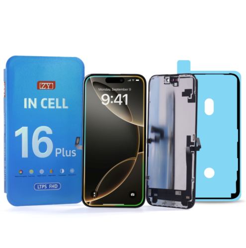 DISPLAY LCD ZY COF FHD INCELL PER APPLE IPHONE 16 PLUS TOUCH SCREEN VETRO SCHERMO FRAME NERO(IC INTERCAMBIABILE)