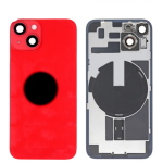 BACK COVER + PIASTRA METALLICA + VETRO CAMERA PER APPLE IPHONE 14 SCOCCA VETRO COPRIBATTERIA POSTERIORE RED ROSSO