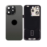 BACK COVER + PIASTRA METALLICA + VETRO CAMERA PER APPLE IPHONE 15 PRO MAX SCOCCA VETRO COPRIBATTERIA POSTERIORE TITANIUM BLACK NERO