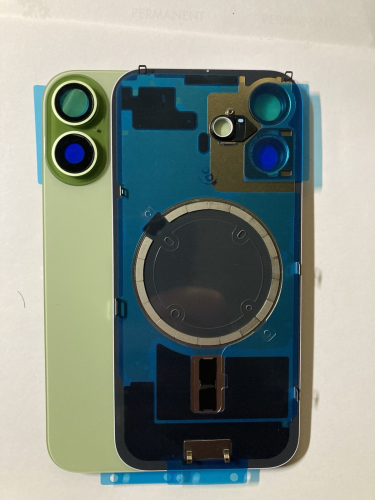 BACK COVER + PIASTRA METALLICA + VETRO CAMERA PER APPLE IPHONE 17 SCOCCA VETRO COPRIBATTERIA POSTERIORE VERDE GREEN