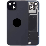 BACK COVER + PIASTRA METALLICA + VETRO CAMERA + ANTENNA NFC + FLAT FLASH PER APPLE IPHONE 15 PLUS SCOCCA VETRO COPRIBATTERIA POSTERIORE NERO BLACK