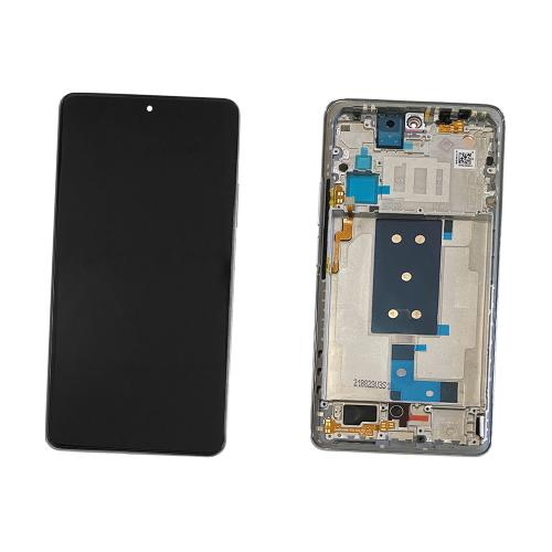 TOUCH SCREEN LCD SCHERMO ORIGINALE SERVICE PACK PER XIAOMI 11T PRO / 11T 2021 SILVER VETRO DISPLAY CON FRAME 5600040K3S00 / 56000D0K3S00