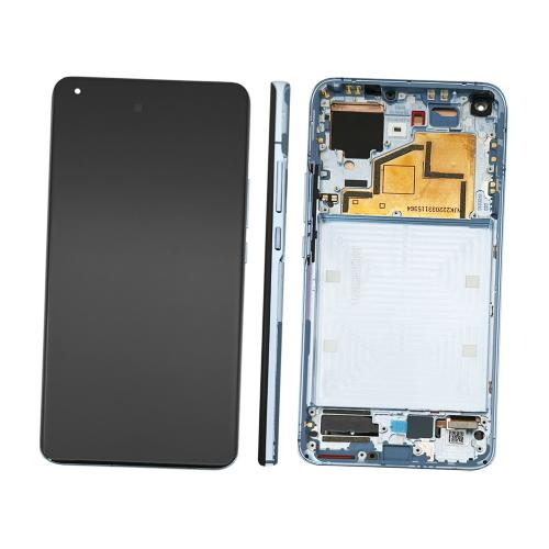 TOUCH SCREEN LCD SCHERMO ORIGINALE SERVICE PACK PER XIAOMI MI 11 5G 2021 BLUE VETRO DISPLAY CON FRAME 56000500K200 / 56004200K200 / 56000R00K200