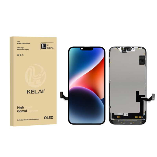 DISPLAY LCD KELAI SOFT OLED PER APPLE IPHONE 14 TOUCH SCREEN VETRO SCHERMO FRAME NERO (IC Intercambiabile)