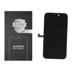 DISPLAY LCD iTruColor SOFT OLED PER APPLE IPHONE 15 PRO TOUCH SCREEN VETRO SCHERMO FRAME NERO (IC Intercambiabile)